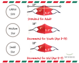 Christmas face mask, Holiday face mask, Santa Rudolph Reindeer Snowman gingerbread man candy cane Adjustable Neoprene Family mask X-MAS MASK