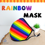 Rainbow Face Mask with Filter Pocket, Antibacterial, Adjustable Earloop, Washable, Reusable, Unisex, Neoprene Mask, Easy Fit.