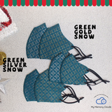 Holiday face mask Christmas face mask Snowflake Face Mask Fancy Bling Party Mask Adjustable Washable Neoprene Reusable Gold Silver  Family mask