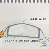 Organic Cotton - Antibacterial Face Mask for Petite & Youth face mask Adjustable Earloop Washable Reusable Unisex fancy face mask light weight