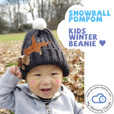 Kids Snowball PomPom Winter Beanie Kids hats Kids Trapper hats Acrylic Hand knitted Kids Gifts  Kids Christmas gift