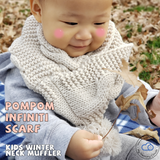 Kids Infinity PomPom Winter neck muffler Beanies kids Trapper hats Neck warmer Neck Gaiter bandana Soft Wool blended hand knitted baby gift