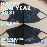 2021 Happy New Year Face Mask - Happy New Year 2021 Face Mask - New Year's Eve Face Mask - Antibacterial  Washable Reusable Unisex