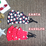 Christmas face mask, Holiday face mask, Santa Rudolph Reindeer Snowman gingerbread man candy cane Adjustable Neoprene Family mask X-MAS MASK