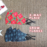 Christmas face mask, Holiday face mask, Santa Rudolph Reindeer Snowman gingerbread man candy cane Adjustable Neoprene Family mask X-MAS MASK