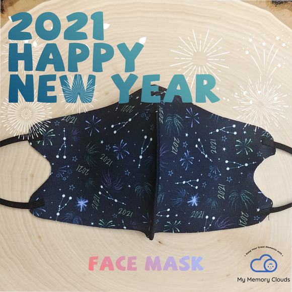 2021 Happy New Year Face Mask - Happy New Year 2021 Face Mask - New Year's Eve Face Mask - Antibacterial  Washable Reusable Unisex