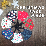 Christmas face mask, Holiday face mask, Santa Rudolph Reindeer Snowman gingerbread man candy cane Adjustable Neoprene Family mask X-MAS MASK